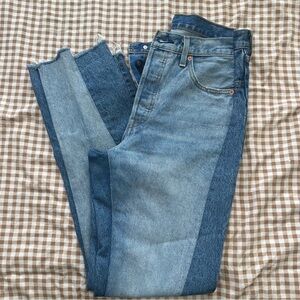 Levi's Premium Two-Tone Straight Leg Jeans - Light and Dark Blue